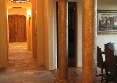 MC2 Design - Residential Design: Windsor dining area hallway with textured and finished decorative columns