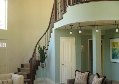 MC2 Design - Residential Design: San Diego living room with re-done staircase and balcony
