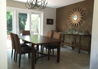 MC2 Design - Residential Design: San Francisco dining room - custom table and mountain range buffet art furniture